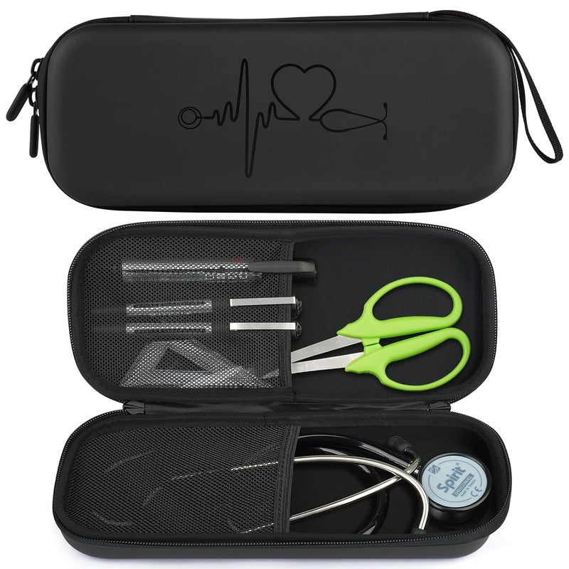 CDBXPRG Stethoscope Case for 3M Littmann,Stethoscope Carrying for MDF Acoustica Deluxe Stethoscopes,Stethoscope Travel Holder for Nurse Accessories Black - Image 1